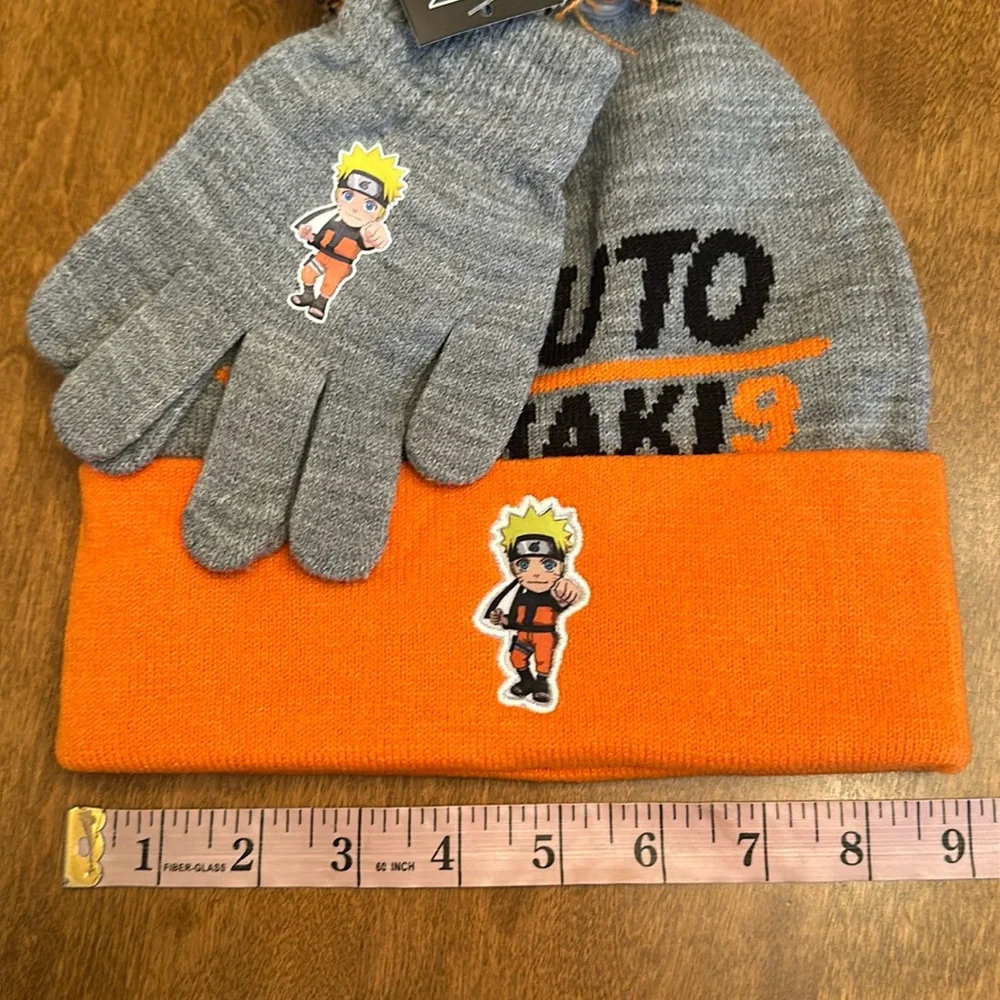 Bioworld kids youth Naruto beanie and glove set